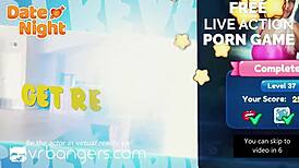 Sexy European slut rides big ass in VR doggystyle, bent over with tits bouncing