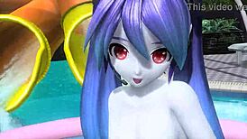 hatsune miku, dear cocoa, why are you dancing naked with those sexy big tits?