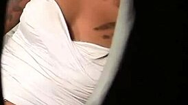 Slutty Cum Whore Serenity Sucking Big Cock Through Gloryhole in Heels