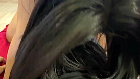 Wow, caught this curvy brunette milf sucking and riding nonstop in real homemade action!