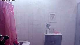 Panic Sexy Shower Girl With Nude Tits And Hairy Blonde Body In Bathing Scene