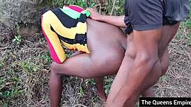 two first year students fuck in bush