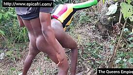 two first year students fuck in bush