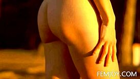 German Busty Blonde Teen Corinna Shines at Sunset