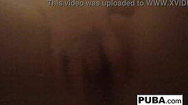 Brett says, This hot bath is making me so horny, I can't stop touching myself.