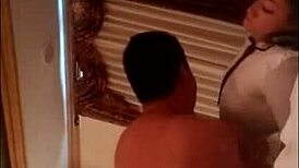 Young girl of 18 in a skirt at the hotel