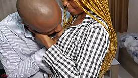 Bent Over in Bathroom, Ebony Beauty Takes Doggystyle from Stepbrother