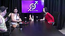 “Hey, did Monica Lima lose the bet and strip to show her boobs?”