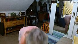 Mature Booty Spreading in Short Panty Parade with Thongs, G-Strings, Teasing Ass, and Natural Tits