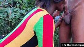 two first year students fuck in bush