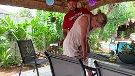 Sexy ex-wife bends over for me to pound her tight pussy.