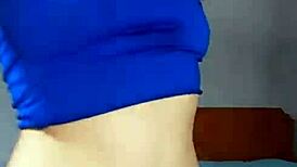 bonneyuwu dances in miniskirt while masturbating her tight pussy with dildo.