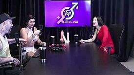 “Hey, did Monica Lima lose the bet and strip to show her boobs?”