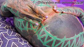 Alternative anal slut takes big cock deep and gets cum on face