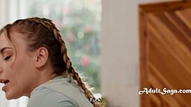 Remote control romp takes a wild turn with Anna Claire Clouds. An unexpected hero saves her petite frame from a massive black cock!