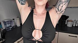 Follow this skinny german redhead for more fetish content