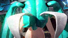 Hatsune Miku in full nude bunny costume rocks alien project diva mod.