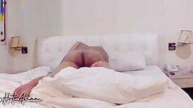 The sexy asian girl in kimono gets fucked hard by her interracial lover in lingerie.