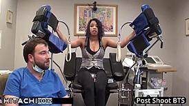 Phoenix Rose, the human guinea pig, moans through another mandatory hitachi orgasm session with Doctor Tampa.