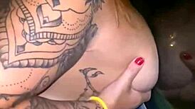 Naughty Redhead Sucks Husband's Cock At The Club