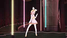 Blonde Kagamine Rin Moans in 3D Sex Dance