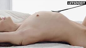 Beautiful Nicole Pearl Enjoys Wild Toy Play with Her Man