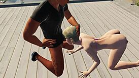 Kanea turns random beach guy into his home slave for wild crossdressing fun. It’s pure chaos!