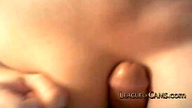 gothic teen blows stranger on cam close-up