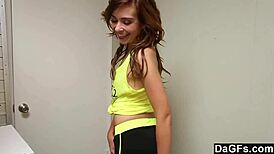 Dagfs - Cute Brunette Teen Rides Hard Cock with Passion