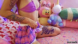 Petite Skinny Alina Svetlana Dominated in Bondage Session with Hard Fucking by Huge Cock