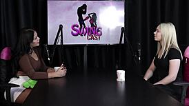 Vivian Lola in sheer red loves group bisexual fun 😏