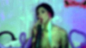 Emo girl plays hot with balloons