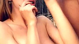 This horny blonde babe blew and banged rough in the woods. Outdoor amateur action got wild!