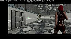 Tammy's shaved pussy gets fucked in the let's play ending.