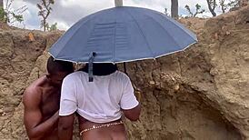 Local village girl from the ranch shows off her chubby curves