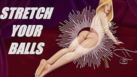 Ball stretching guide with erotic audio for intense roleplay. Listen to every hot instruction.