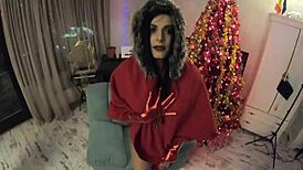 Milfy Calla Plays Santa with Horny Cheating Wife Milf Slut in Ass Worship and Face Fucking!