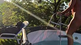 asian hottie banging outdoors on farm with bbc