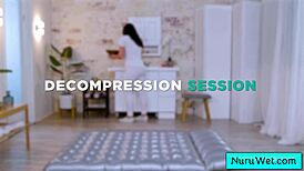 Sexy Brunette Masseuse Strips And Delivers Wet Nuru Massage - Michael Vegas Sophia Burns