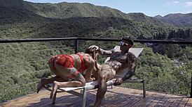 my wife shocks me with hot red lingerie in forest 😍