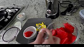 Brunette Stepsis Angel Windell Nailed by Huge Stepbro Cock!