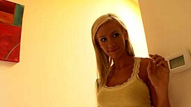 blonde cutie kaylee hilton gets pounded on all fours in fishnets. her big tits bounce hard!