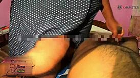 sri lankan masseuse with big boobs sucks and fucks hard dick, cums in wet pussy