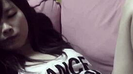 Hey, did you see that Asian babe cum through the window outdoors?