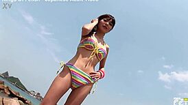 Skinny japanese chick, enjoy that beach photoshoot!