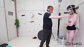 Flirty girl dragged to anal nuthouse for brutal drilling