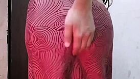 Indian Bhabhi gives dirty Hindi talk on webcam, guiding fans to cum hard.