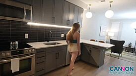 Damn! Ember Springs’ Big Tits and Booty Get Soaked in Interracial Fuck Session!