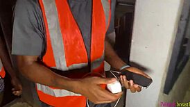 black ebony offers wet pussy to engineers for service 😈