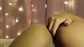 Horny young girl masturbates to her wild fantasies 😏